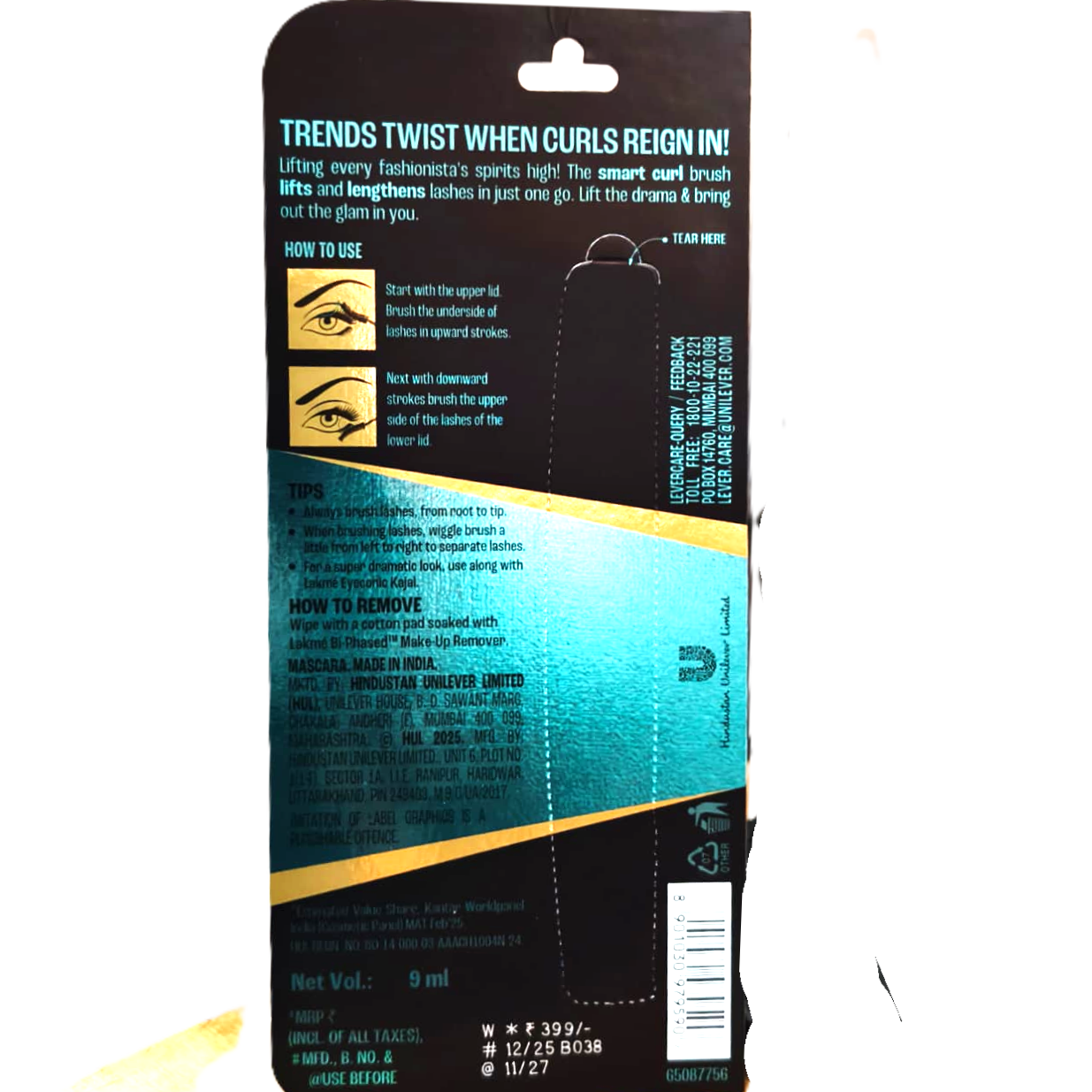 Lakme 9 To 5 Eyeconic Curling Mascara, Smudgeproof, Waterproof, Lasts Upto 24 Hrs , Black