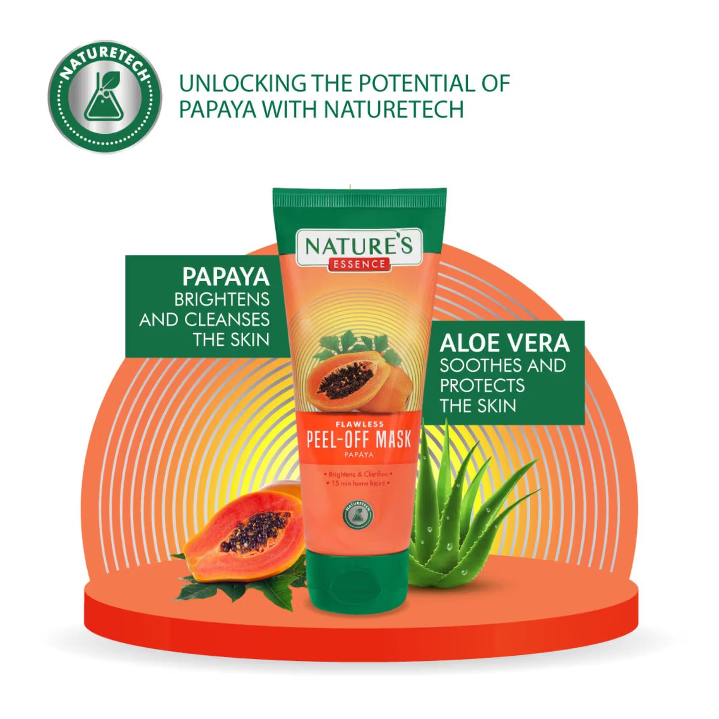 Nature's Essence Flawless Peel-Off Mask For Glowing Skin Papaya Face Mask (50 g)