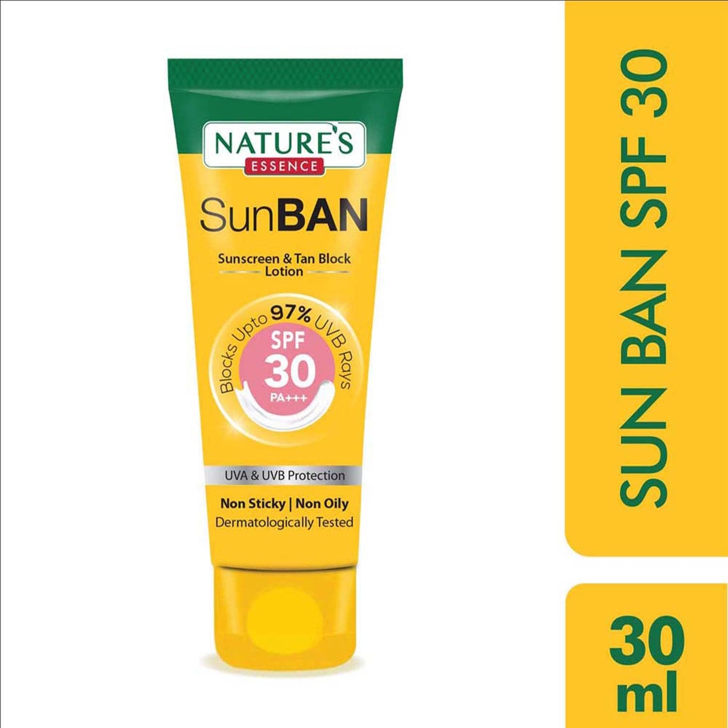 NATURES ESSENCE Sunban Suncreen Spf 30 Pa+++ | No White Cast And Broad Spectrum Sun Screen | For All Skin Types | Non Greasy | Lightweight | For Men & Women | 30Ml