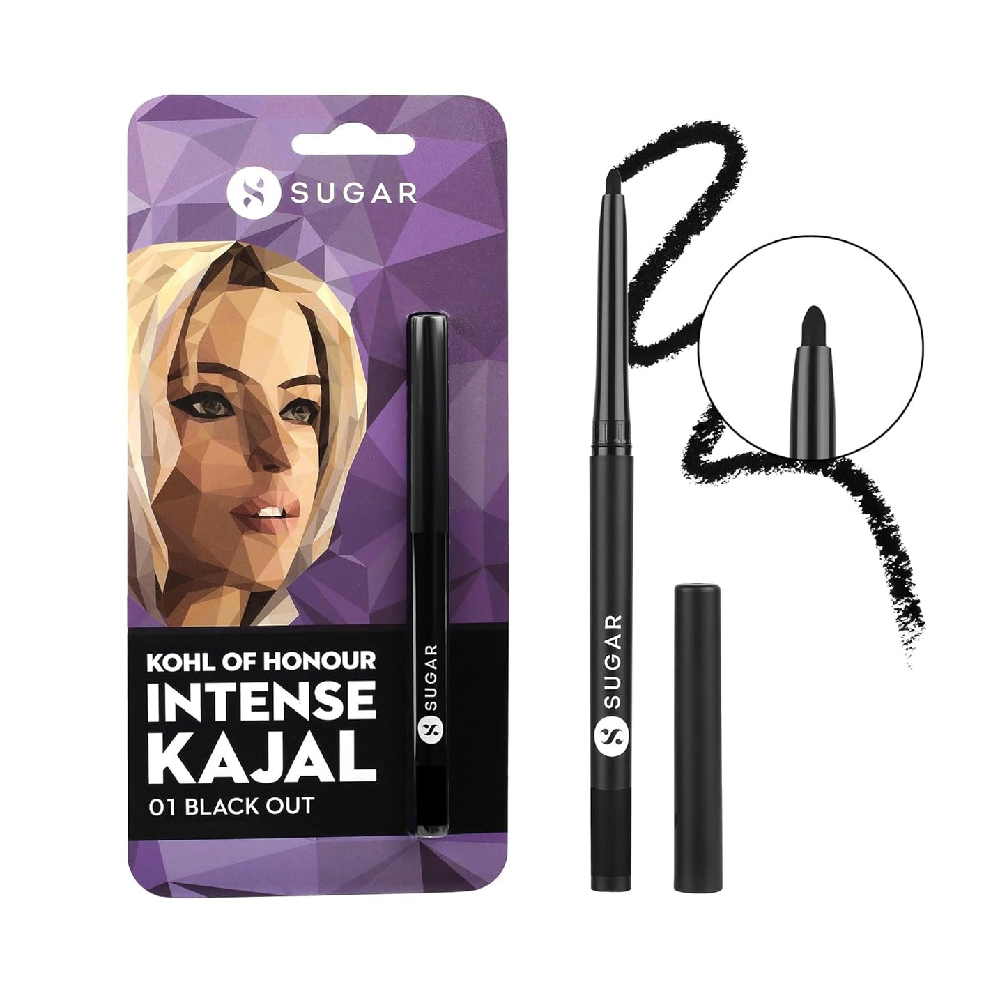 SUGAR Cosmetics Kohl Of Honour Intense Matte Kajal | Waterproof & Smudgeproof | Lasts upto 10hrs | 0.25gm - 01 Black