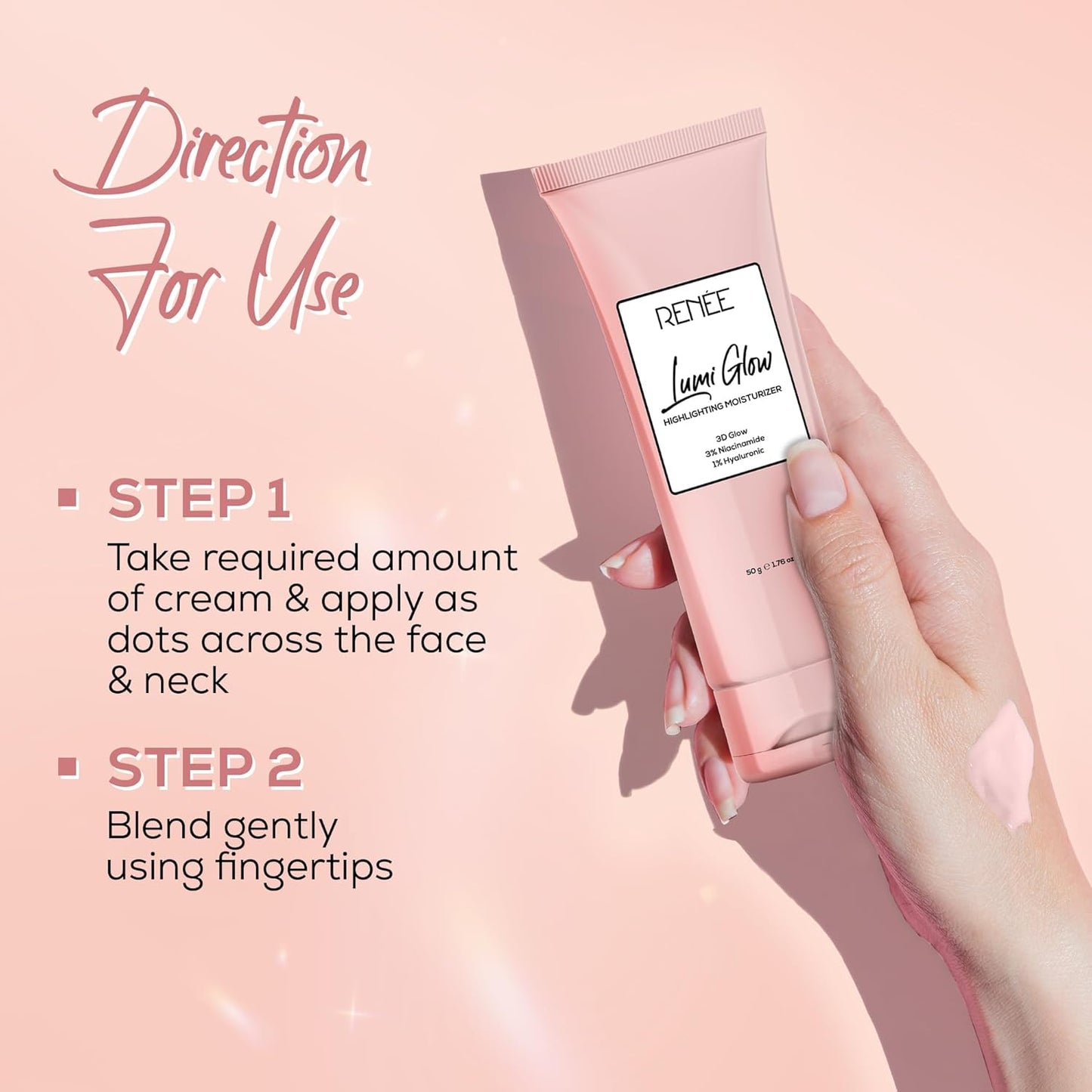 RENEE Lumi Glow Highlighting Moisturizer | Enriched with 3% Niacinamide & 1% Hyaluronic Acid | Non-Sticky | Glowing Skin 30G