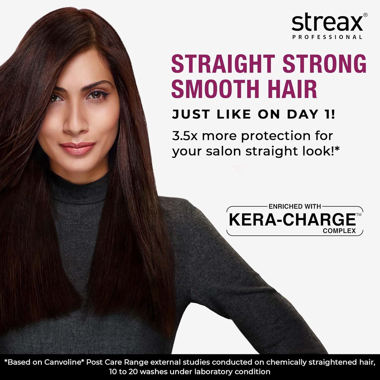 Streax Professional Canvoline, Sulphate Free for Women, Keratin, For Straightened hair Post care, With Kera-Change Complex, Sulphate & Paraben Free Shampoo