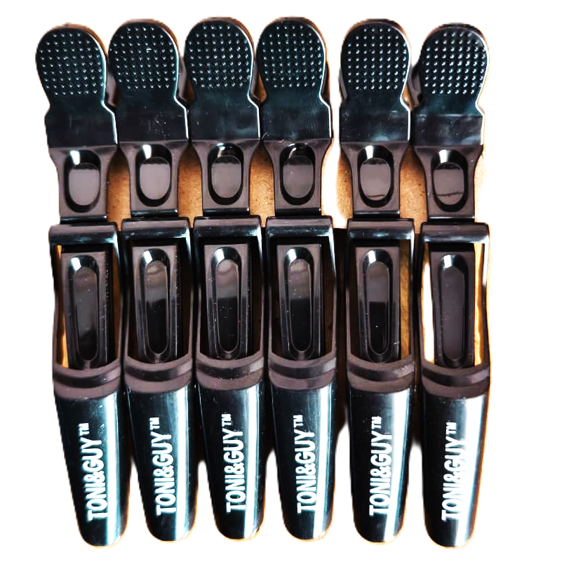 6PCS Professional Hair Clip | Strong Grip Crocodile Sectioning Clips for Hair Styling, Cutting & Hairdressing | Durable Salon Hair Clamp Set for Women & Men (Black)