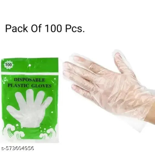 Disposable Plastic Gloves (Pack of 100)