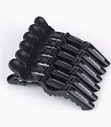 6PCS Professional Hair Clip | Strong Grip Crocodile Sectioning Clips for Hair Styling, Cutting & Hairdressing | Durable Salon Hair Clamp Set for Women & Men (Black)